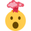 felrobbanó fej Emoji (Twitter, TweetDeck)