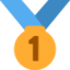 medaille 1e plaats Emoji (Twitter, TweetDeck)