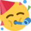 partying face Emoji (Twitter, TweetDeck)