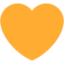 Orange Heart Emoji (Twitter, TweetDeck)