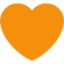 cœur orange Emoji (Twitter, TweetDeck)